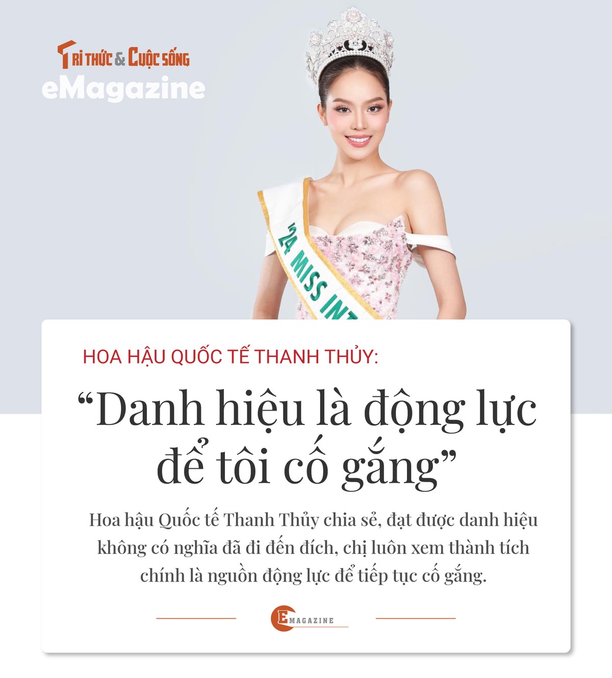 HH Quoc te Thanh Thuy: “Danh hieu la dong luc de toi co gang”