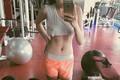 Ảnh Hoa hậu Kỳ Duyên đổ mồ hôi trong phòng tập gym