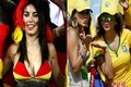 Cổ động viên nữ Đức và Brazil sexy ăn mừng chiến thắng