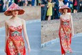 Hoa hậu Thùy Dung nổi bật với áo dài họa tiết rồng