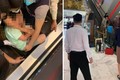 Video: Xôn xao hình ảnh bé trai bị kẹt chân vào thang cuốn ở Hà Nội