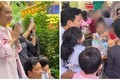 Trường Giang - Nhã Phương đưa con gái đi từ thiện