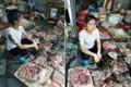 Tranh cãi vụ người bán phá giá thịt lợn bị ném chất bẩn ở Hải Phòng