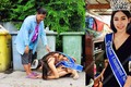 Hoa hậu Thái Lan quỳ lạy mẹ làm nghề nhặt rác