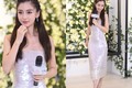 Angelababy luống cuống vì liên tục bị tuột váy ở sự kiện