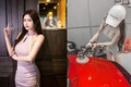 Hot girl rửa xe mặc gợi cảm khoe body bốc lửa