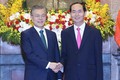 Chủ tịch nước Trần Đại Quang và Tổng thống Hàn Quốc chủ trì họp báo