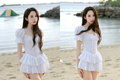 Gái xinh Mina Young khoe váy trắng ôm trọn thân hình “đồng hồ cát”
