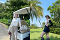 Đi đánh golf, Trâm Anh mặc từ "kín như bưng" đến váy ngắn khoe dáng
