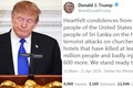 Ông Trump lại gây bão khi chia buồn với Sri Lanka trên Twitter