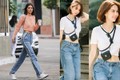 Bắt chước Kendall Jenner, Ngọc Trinh diện mốt quần ngược ra đường