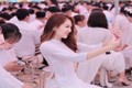 Nữ sinh thi Hoa hậu Việt Nam đẹp "gây mê" trong áo dài trắng