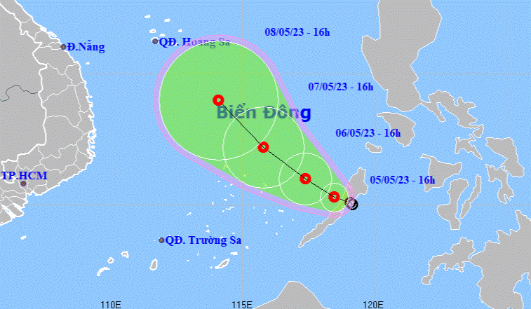 Áp thấp nhiệt đới đã đi vào Biển Đông