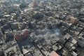 Cảnh nhà cửa tan hoang ở Dải Gaza vì trúng không kích của Israel
