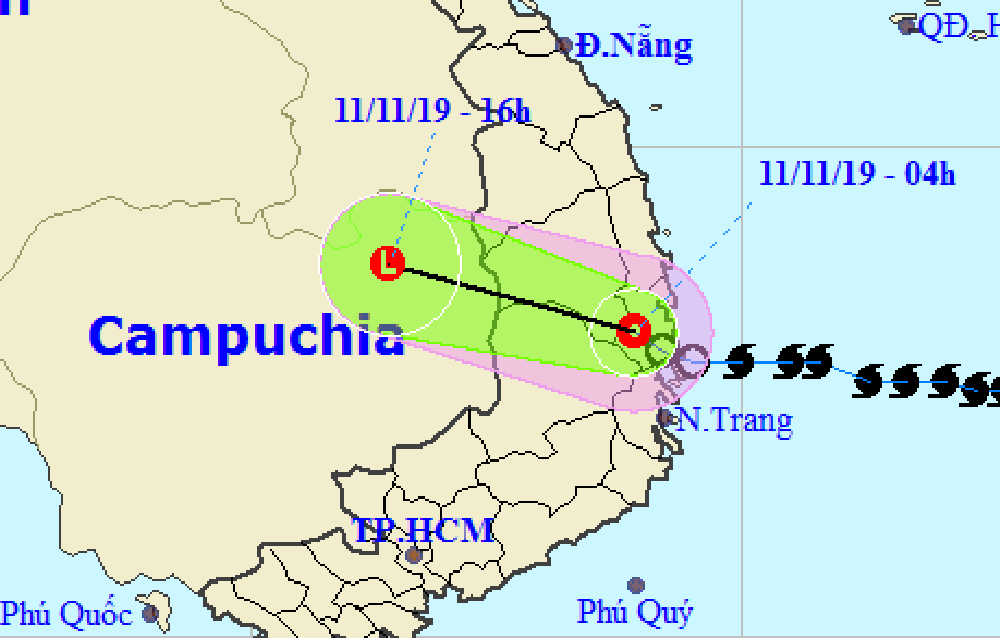 Áp thấp đang trên đất liền, mưa to ở Đông Nam Bộ, Tây Nguyên