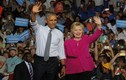 Ảnh Tổng thống Obama sát cánh cùng bà Clinton vận động tranh cử