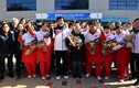 Hình ảnh vận động viên Triều Tiên được chào đón ở Hàn Quốc