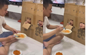 Netizen ào ào xin cách ông bố trẻ cho con ăn trong 5 phút