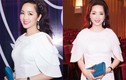 Hoa hậu Giáng My đẹp dịu dàng, sang trọng đi chấm thi 