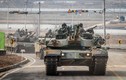 Hàng trăm xe tăng K1E1 Hàn Quốc tập trận gần Triều Tiên