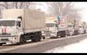 Video xe viện trợ Nga băng tuyết sang miền đông Ukraine