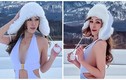 Hot girl diện bikini mỏng tang khoe dáng “bốc lửa” ở khu trượt tuyết
