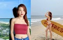 “Gái một con” Hoàng Oanh khoe dáng nuột với bikini trên bờ biển