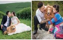 Cặp đôi 8X chụp ảnh cưới với “chó sư tử“