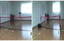 Xem bé gái đánh tennis như dân nhà nghề