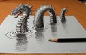 Mê hoặc bức vẽ 3D quái vật hồ Loch Ness