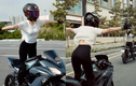 Người mẫu Ngọc Trinh lái xe mô tô thả hai tay: Có bị xử phạt?