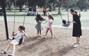 Tăng Thanh Hà đưa con trai đi chơi công viên