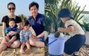 Cưng xỉu ảnh con trai Hoa hậu Đặng Thu Thảo 1 tuổi làm vườn