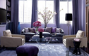 Trang trí phòng khách sang trọng quyến rũ với nội thất màu tím