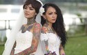 Hai cô dâu Việt xăm trổ kín người khiến anh em giật mình