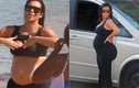 Kim Kardashian khoe bụng bầu trên biển
