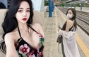 Nàng hot girl xinh đẹp diện đồ nóng bỏng khoe dáng ở ga tàu