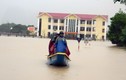 Ảnh lũ lụt miền Trung: Người và nhà chìm trong biển nước mênh mông