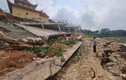 Hiện trường kè sông Phó Đáy vừa xây xong đã bị sập ở Vĩnh Phúc