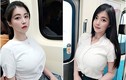 Hot girl ngực khủng ngủ gật trên xe tàu điện khiến CĐM “rớt tim“