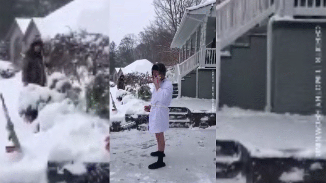Video: Người đàn ông dùng súng phun lửa dọn băng tuyết 