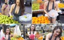 Ăn mặc mát mẻ cô gái ngang nhiên đi mua hoa quả ở chợ