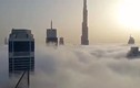 Ngắm nhà chọc trời nhấp nhô trong sương trắng ở Dubai