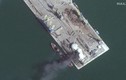Ảnh vệ tinh cho thấy tàu đổ bộ Nga mà Ukraine tuyên bố phá hủy