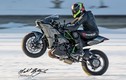Siêu môtô Kawasaki H2 sẽ phá kỷ lục “bốc đầu” trên băng
