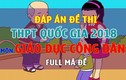 Đáp án môn Giáo dục công dân kỳ thi THPT quốc gia 2019