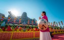 Cận cảnh tôn tượng Bồ Tát Di Lặc lớn bậc nhất thế giới trên núi Bà Đen, Tây Ninh