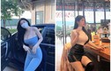 Hot girl bán quần áo diện quần jeans chạy bộ đẹp hút mắt