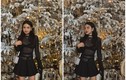 Vợ tiền vệ U22 Việt Nam diện áo mỏng tang bên cây thông Noel