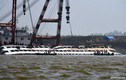 Cảnh trục vớt  tàu chìm trên sông Dương Tử